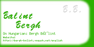 balint bergh business card